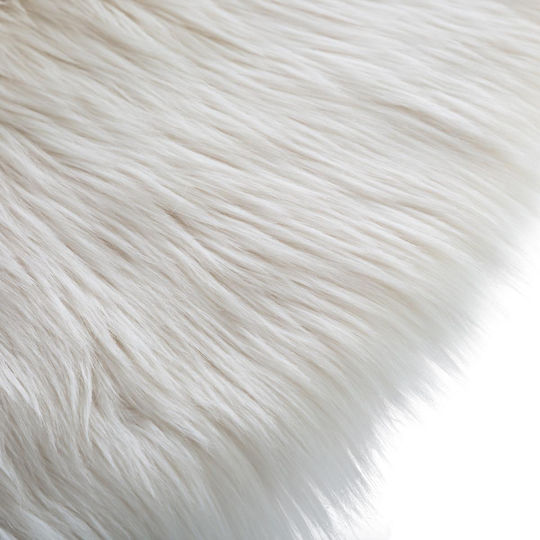 Atmosphera Χαλί Στρογγυλό Γούνινο White Φ90cm