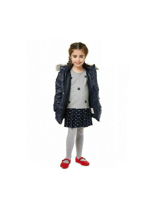 Losan Kids Quilted Jacket Long Hooded Navy Blue