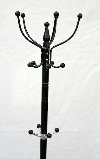 Homeplus Metallic Coat Rack Black Rotating with Marble Base 38x38x176cm