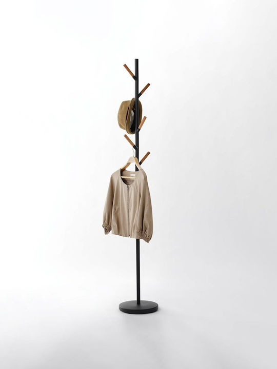 Yamazaki Metallic Coat Rack Black 28x28x177cm