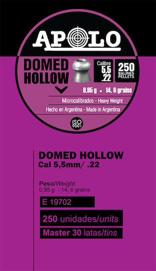 Apolo Apolo Domed Hollow 250τμχ 5.5mm