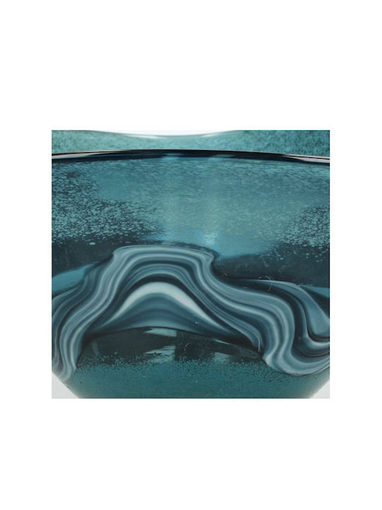 Zaros Fusion Διακοσμητικό Μπωλ Γυάλινο Μπλε 20x18x13.5cm