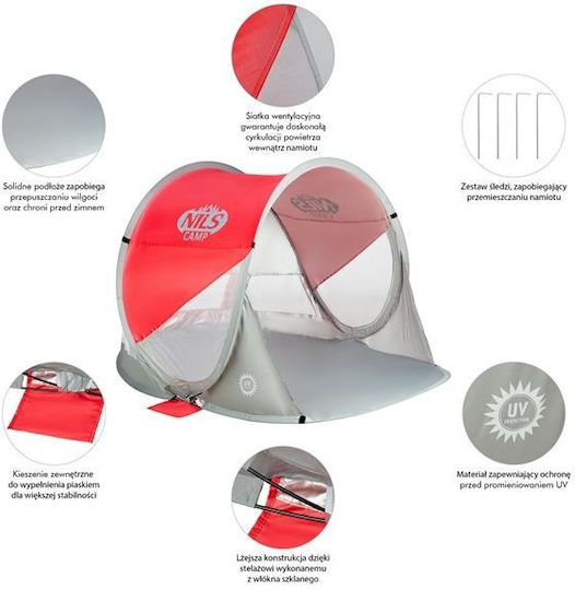 Nils NC3142 Pop Up Für 4 Personen Rote