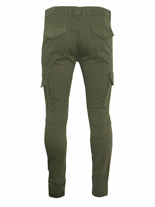 Oxygen Men's Trousers Cargo Elastic in Slim Fit Khaki