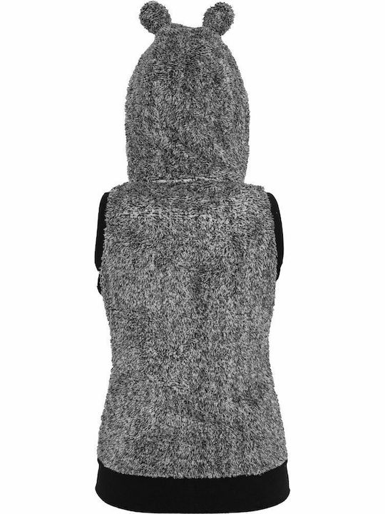 Long Women's Cardigan with Zipper Black/White