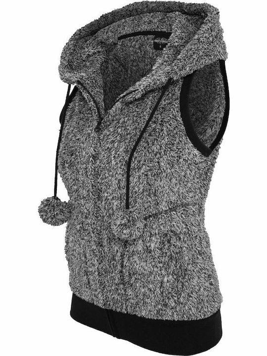 Long Women's Cardigan with Zipper Black/White