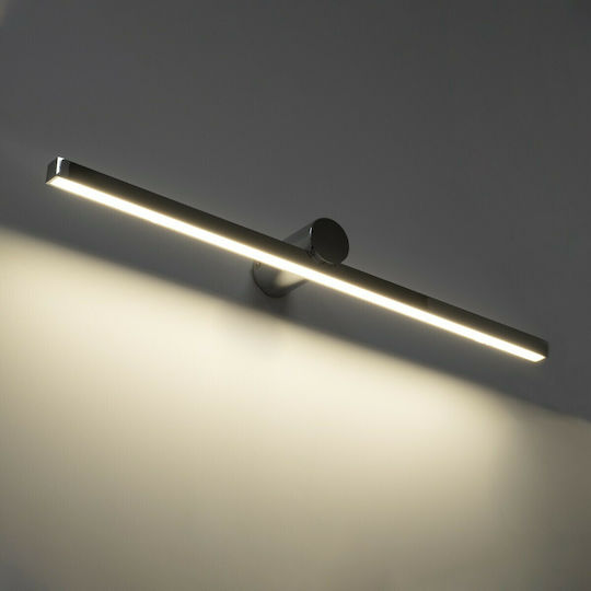 GloboStar Rosa Modern Lamp Bathroom with Integrated LED and Natural White Light Silver 15x7cm