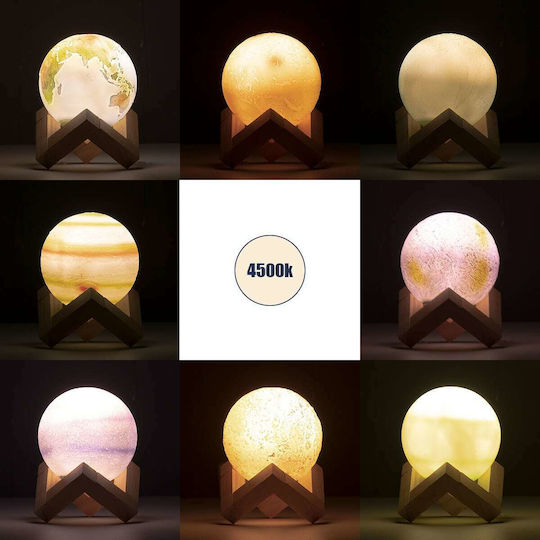 GloboStar Διακοσμητικό Φωτιστικό Moon LED Ρυθμιζόμενο Λευκό Moon Light 8τμχ 8x11εκ.