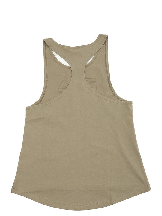 Fila Damen Sommer Bluse Baumwolle Ärmellos Khaki