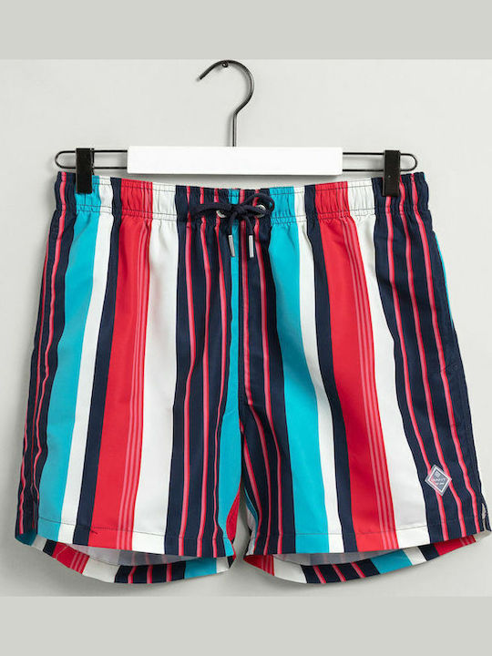 Classic Ανδρικό Μαγιό Σορτς Blue/Turquoise/Pink με Ρίγες