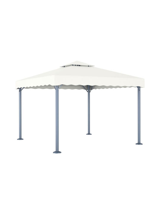 vidaXL Gazebo Garten mit LEDs Cream 3x3m