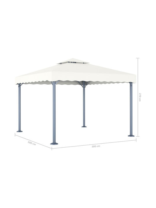 vidaXL Gazebo Garten mit LEDs Cream 3x3m