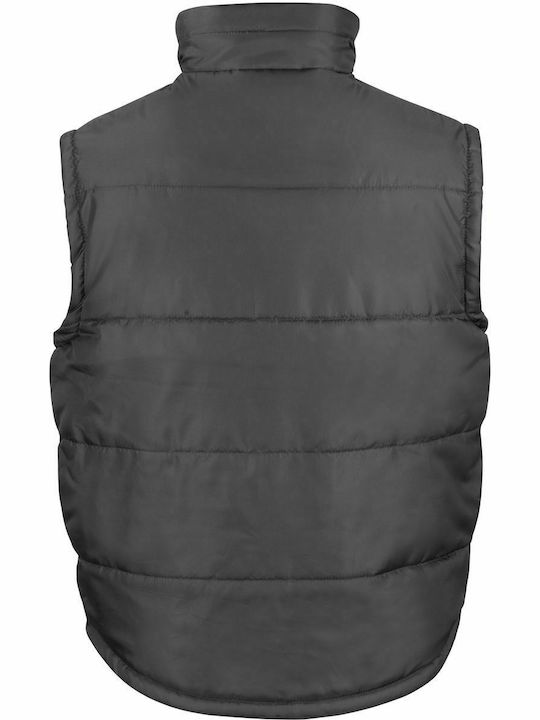 Result Ärmellos Herren Jacke Puffer Wasserdicht Schwarz