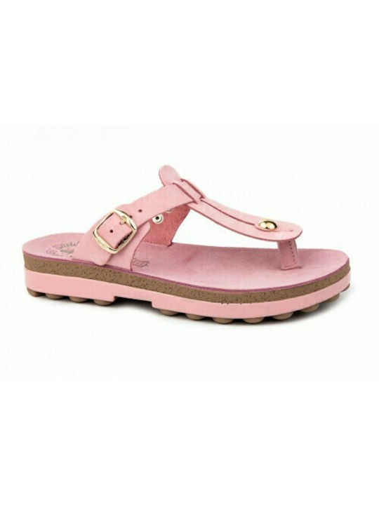 Fantasy Sandals Δερμάτινα Γυναικεία Σανδάλια Ανατομικά Flatforms Mirabella Pink