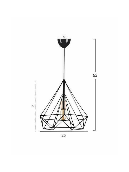 HomeMarkt Lustră O singură lumină Rețea pentru soclu E27 Negru