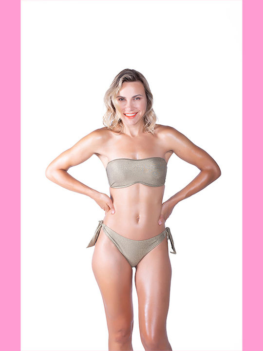 Strapless Bikini Top B Cup Khaki