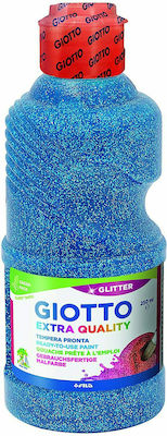 Giotto Extra Quality Tempera Colour Paint Bottle 250ml Blue Glitter