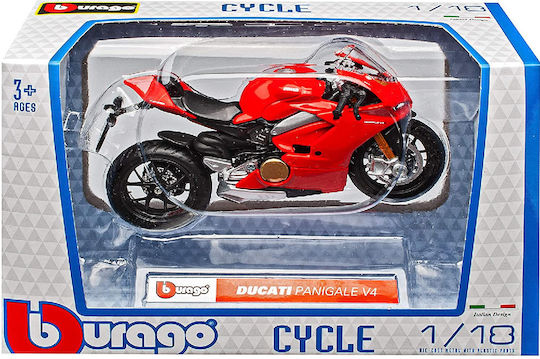 Bburago Motorcycle Ducati Panigale V4 - Red 1:18 for Ages 3+