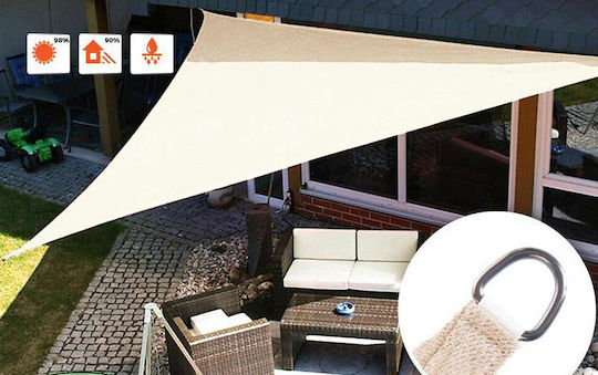 Grasher Ε220 Dreieck Sonnensegel Ecru Mit Hoop 3.6m 180gr/m²
