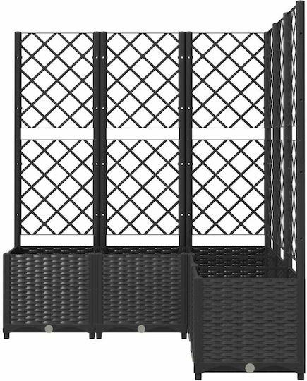 vidaXL Planter Box Plastic Black 120x120x136cm.