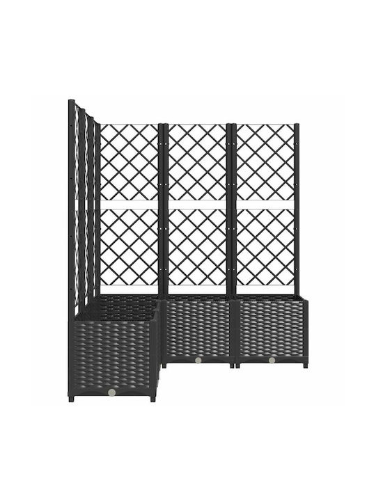 vidaXL Planter Box Plastic Black 120x120x136cm.