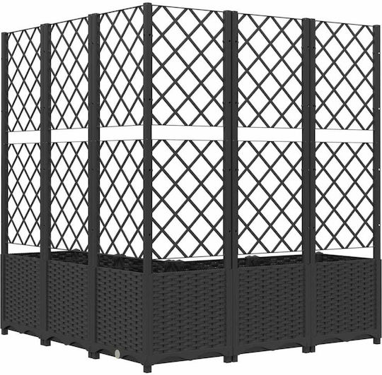 vidaXL Planter Box Plastic Black 120x120x136cm.