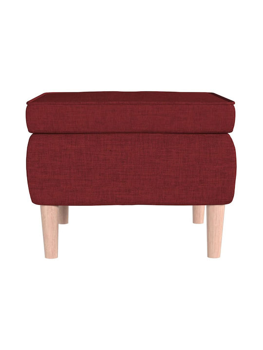 Stool Footstool Upholstered with Fabric Burgundy 55x54.5x42cm