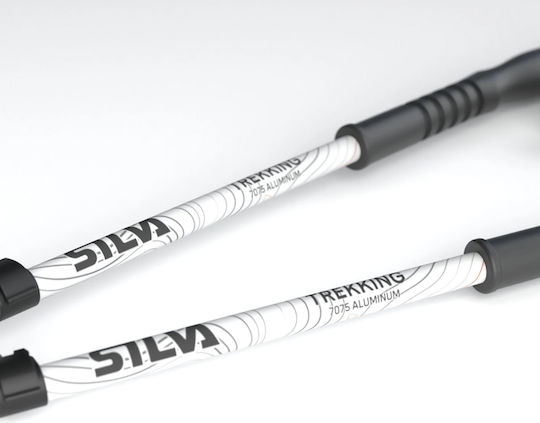 Silva Pair of Compact Aluminum Trekking Poles with 3 Sections Si 38122 Gray 230gr