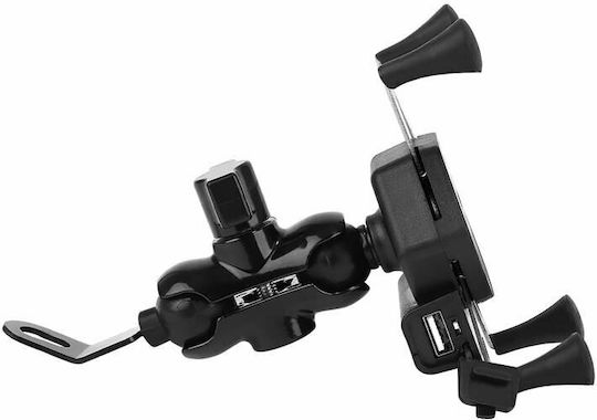 Trizand Mount Phone Motorcycle with Adjustable Arm for Mirror and charger