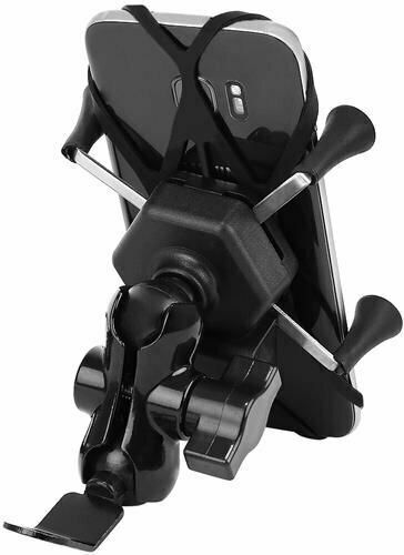 Trizand Mount Phone Motorcycle with Adjustable Arm for Mirror and charger