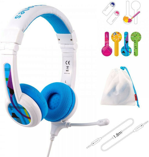 BuddyPhones School+ На ушите Мултимедийни слушалки с микрофон и връзка 3,5 мм жак в Син цвят
