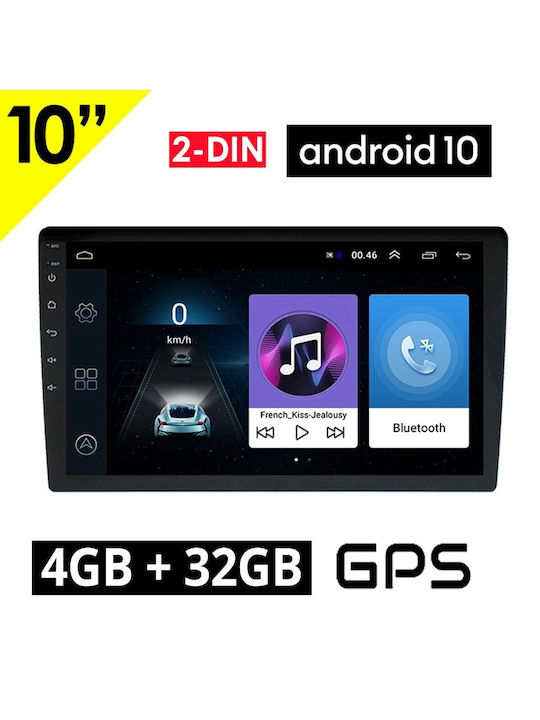 Ηχοσύστημα Αυτοκινήτου 2DIN (Bluetooth/USB/WiFi/GPS/Apple-Carplay/Android-Auto) με Οθόνη Αφής 10"