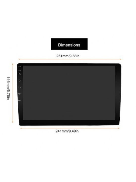 Ηχοσύστημα Αυτοκινήτου 2DIN (Bluetooth/USB/WiFi/GPS/Apple-Carplay/Android-Auto) με Οθόνη Αφής 10"
