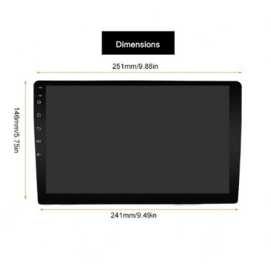 Sistem Audio Auto 2DIN (Bluetooth/USB/WiFi/GPS/Apple-Carplay/Android-Auto) cu Ecran Tactil 10"
