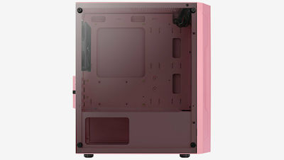 Aerocool Trinity Mini v1 Gaming Mini Tower Computer Case with Window Panel Pink