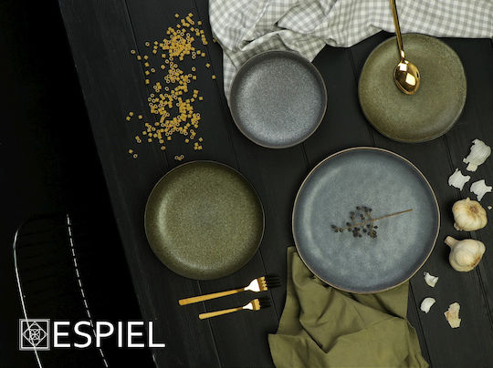 Espiel Etna Plate Soup made of Porcelain Olive with Diameter 17.5cm