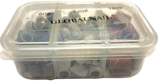 Global Nail Mandrel Graft Wheel Cap Κ80/120/180 Brown 75pcs HL-404509