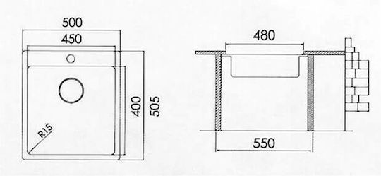 Excel Victoria 720MAS382 Ένθετος Inox Σατινέ Μ50xΠ50.5cm Ασημί Excel Victoria 720MAS382 Ένθετος Inox Σατινέ Μ50xΠ50.5cm Ασημί
