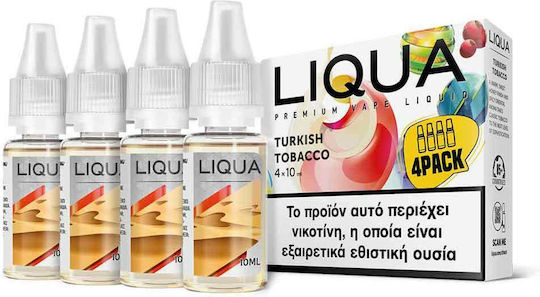 Liqua Ready-to-use E-Liquid Turkish Tobacco with Smoking Flavor 6mg 10ml 4pcs