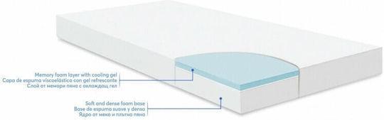 Kikka Boo Crib Mattress Memory Comfort Cool Gel Horses White with Memory Foam 70x140x12cm