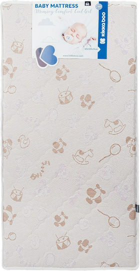 Kikka Boo Στρώμα Κούνιας Memory Comfort Cool Gel Horses Λευκό με Memory Foam 70cmx140cmx12cm