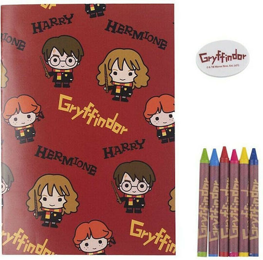 Cerda Harry Potter Kids Stationery Set with Pencil, Sharpener, Eraser, Notebook, Pencil Case, and Colored Pencils 16 Pieces