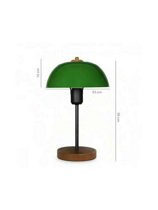 HomeMarkt Metal Vintage Table Lamp for Socket E27 with Green Shade and Black Base