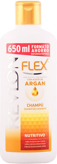 Revlon Flex Keratin Sampon De Par Cu Ulei De Argan Pentru Reconstrucție/Hrană Pentru Toate Tipurile De Păr 650ml