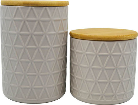 Ankor Vase General Use with Lid Ceramic Beige 11x11x10.6cm