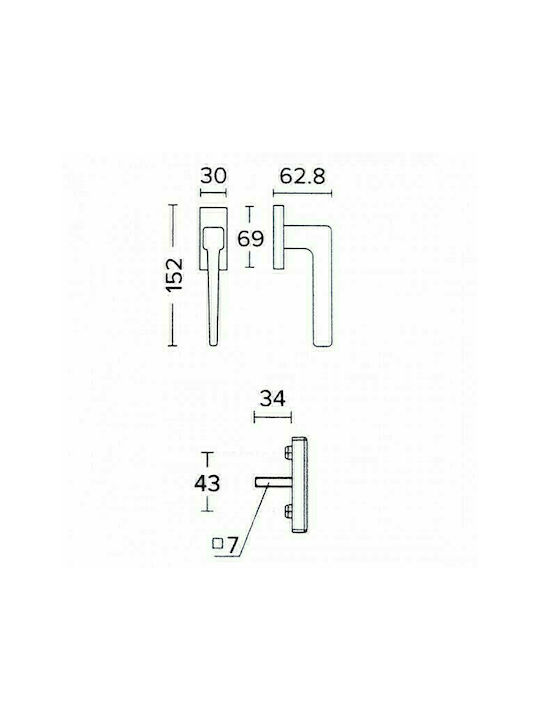 Convex 1495 Λαβή Παραθύρου Νίκελ Ματ