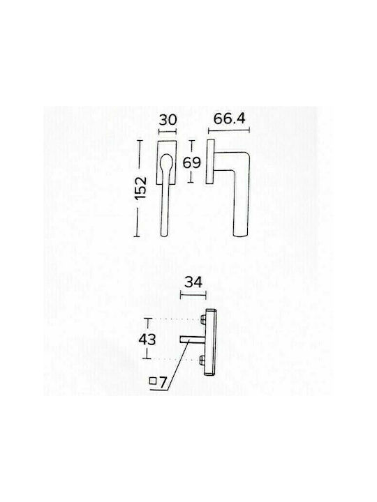Convex 1485 Λαβή Παραθύρου Μαύρη Ματ