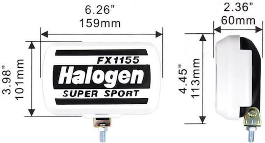 FX-155 Squareς Headlights Car Universal 12V 55W 16cm 1pcs