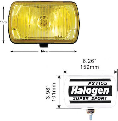 FX-155 Τετράγωνος Προβολέας Αυτοκινήτου Universal 12V 55W 16cm 1τμχ