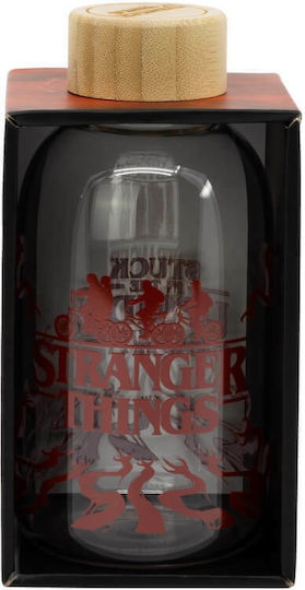 Stor Stranger Things Μπουκάλι Νερού Γυάλινο με Βιδωτό Καπάκι Διάφανο 620ml